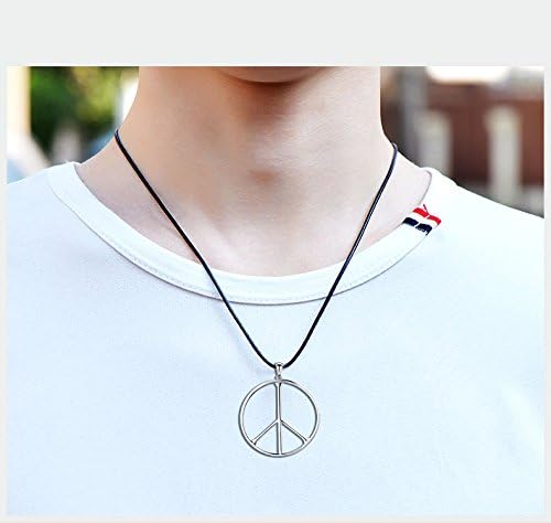 DAOCHONG S925 Sterling Silver Peace Sign Hippie Party Pendant Necklace Jewelry Gift - Image 2