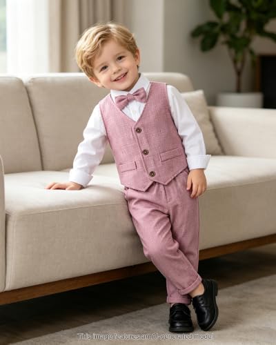 Image of SANGTREE Baby Boys Toddler Gentleman Kids Formal Outfits Long Sleeve Suit Clothing Set 3 Months - 9 Years