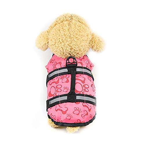 Namzi Pet Life Jacket, Adjustable Dog Lifesaver Reflective Safety Life Vest Coat for Swimming Surfing Boating Dog Life Jacket (XL-Pink)