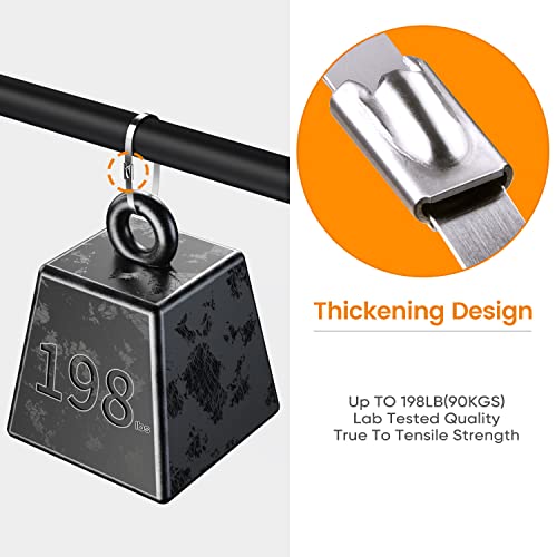 Sinlon Chain Link Fence Ties 100Pcs Multi-Purpose Self-Locking Metal Zip Ties Stainless Steel Zip Ties 11.8Inch，Suitable For Fixed Fence Thermal Insulation Shield Outdoor And Workshop Etc #TOP3