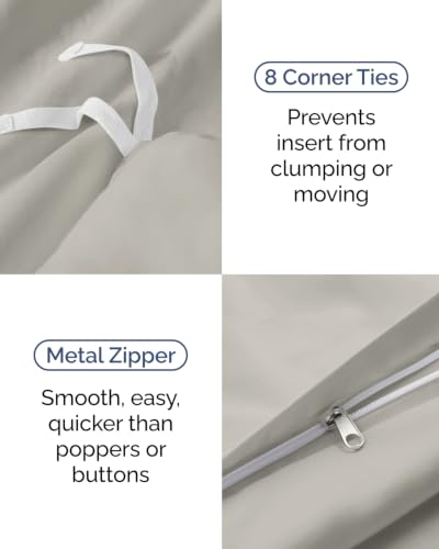 Image of Duvet Cover Twin /Twin XL - 2 Piece Set, College Dorm Room - Light Grey