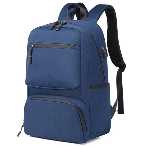 Lightweight Water Resistant Backpack for College Travel Work for Men Women Daypack (Blue)