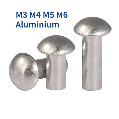 Rivets solides M5x10 aluminium pour fixation de tôles et capuchon bouton - 2