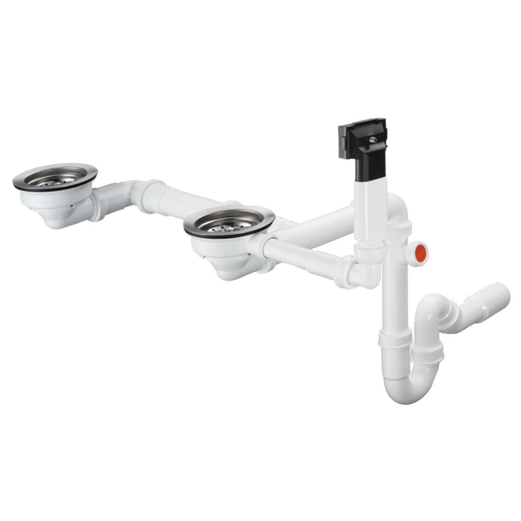 Vidage manuel pour évier 2 bacs granite HANSGROHE D17-10 inox