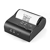 KKmoon Impresora de Recibos Térmica POS-8001DD 80mm Mini Bluetooth Portátil Impresora POS para Android IOS Windows