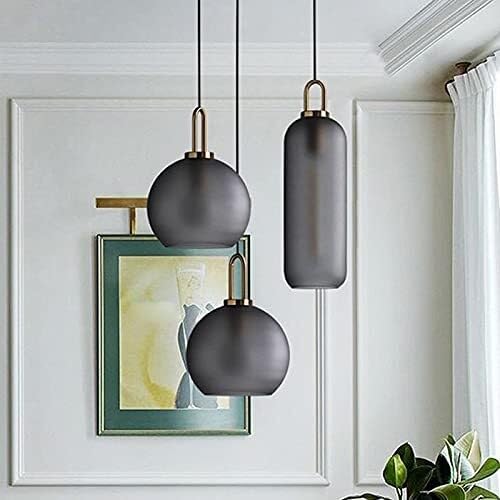 Elegante lámpara colgante decorativa de cristal gris con diseño de jarra 2