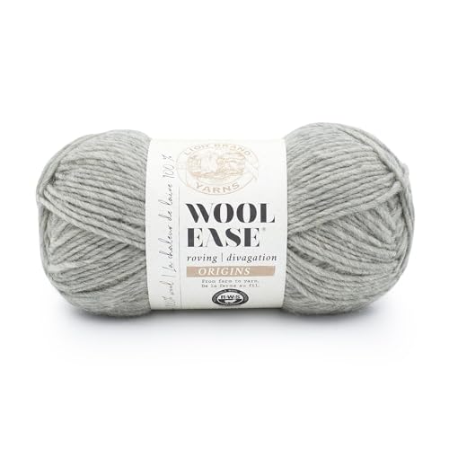 Image of Lion Brand Yarn, Wool-Ease Roving Origins Yarn, Heather Grey, Gray, 1 Pack