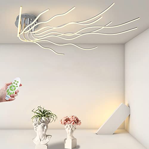 Lamparas de Techo Modernas Regulable, 138W Creativa Lamparas de Techo Salon, Regulable con Control Remoto 3000K-6000K, Luz de Techo Moderna para Sala de Estar, Dormitorio, Pasillo, Centro Comercial Cover