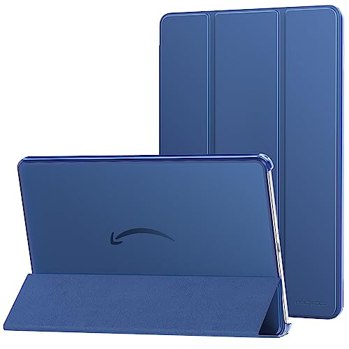 MoKo Case Fits Amazon Fire Max 11 Tablet (13th Generation 2023 Release) 11 - Slim PU Leather Trifold Stand Cover for Kindle Fire 11 Tablet Frosted Hard Back Shell with Auto Wake/Sleep Dark Blue