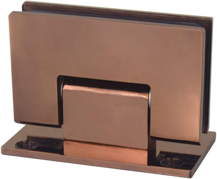 Heavy Duty 90 Degree Glass Door Cupboard Showcase Cabinet Clamp Glass Shower Doors Hinge Replacement Parts Wall-to-Glass (Rose Gold Chrome)