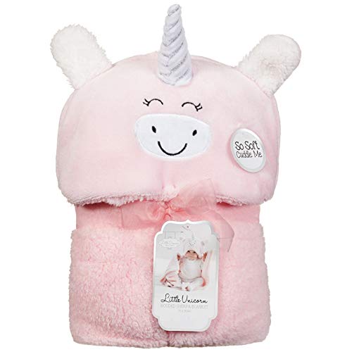 Little Dreams Hooded Sherpa Cosy Baby Blanket Snuggle In Soft