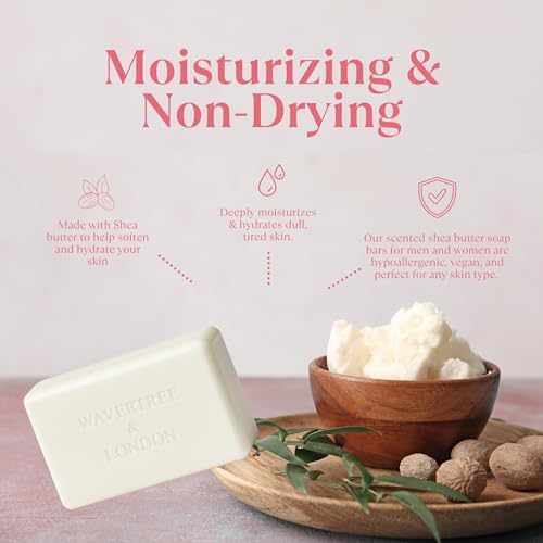 Image of Wavertree & London Marakech Rose Scented Natural Soap Bars (2 Bars), 7oz Moisturizing French Triple Milled Soap enriched with shea butter - Plant Oil Bath & Body Soap Bars [100% Naturally derived]