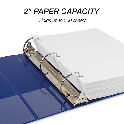 Image of Samsill Durable 2 inch 3 Ring Binder, D Ring Binder, 100% Recycled Chipboard, Blue, 12 Pack