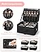 Relavel Extra Large Makeup Case Professional Cosmetic Storage Organizer Box Brush Holder with 4 Clear Set Bags & Lipstick Plate for Makeup Artists with Shoulder Strap & Adjustable Dividers