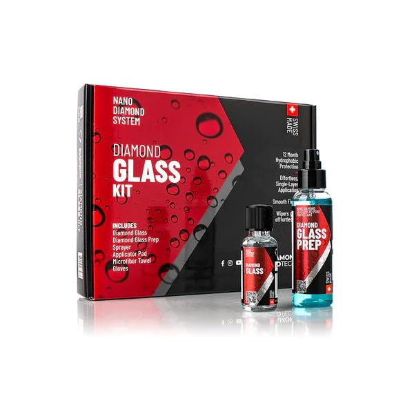 DIAMOND PROTECH - Diamond Glass Kit - Do powierzchni szklanych, pleksi i plexi - Ochrona na 12 miesięcy