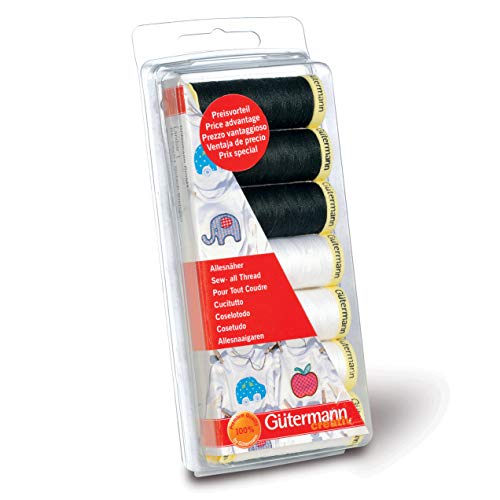 Image of Gutermann Thread Set: Sew-All: Black & White: 7 x 100m