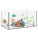 GarPet Aquarium aus Glas - Glasbecken für Süß- und Seewasser - hochwertiges Glas-Aquarium - Premium Fisch-Aquarium - Fisch-Becken 50 x 30 x 30 cm