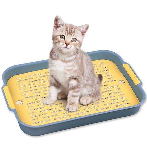 Powmag - Bac Litiere Lapin, Bac à litière pour Chat ou Lapin, Litière La-pin pour Petits Animaux, Cochons d'Inde (Grand (Bleu Profond)) - -29%