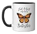 Just a Girl Who Loves Butterflies Butterfly Lover Women Ceramic Mug, Black/White