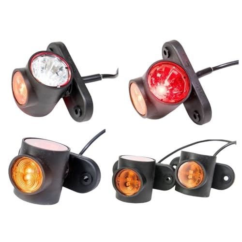 Luci Laterali LED Per Camion E Caravan - 2 Pezzi, 12V/24V, Stile Neon | Rosso E Bianco, IP68 - Foto 4