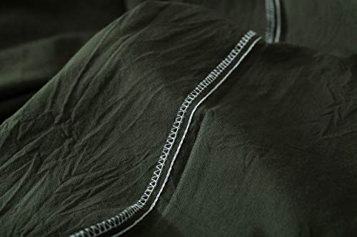 Image of F.Y.Dreams 100% Washed Cotton Duvet Cover for Weighted Blanket 60x80 inches with 16 Ties, Zipper on Long Side /Forrest Green /Just Duvet Cover