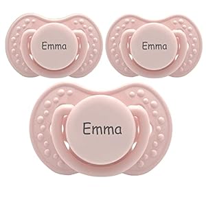 Namensschnuller, Juego de 3 chupetes de Lovi, tamaño 2, 3-6 meses, chupete con nombre, chupete sin BPA, grabado