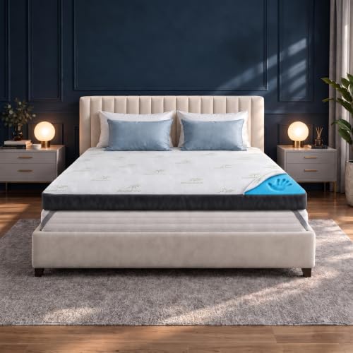 MKS Gel Topper 220x200 Matratzentopper H3 7cm Memory Foam Bambusbezug 3D