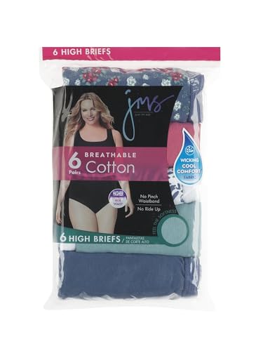 Image of Hanes Women's Underwear Briefs Pack, 6-Pack, Cotton Brief Panties for Women, Moisture-Wicking (Plus Size)