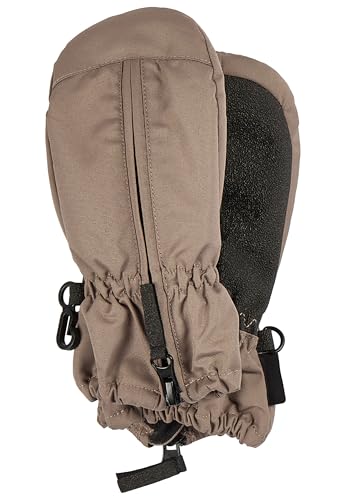 Sterntaler Fäustlinge Ripps wasserdicht – Baby Winterhandschuhe mit Reißverschluss und Thinsulate-Futter – Unisex Handschuhe mit Daumen und rutschfester Handfläche, braun, Größe 1