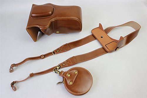 Zakao Eos 800D Kameratasche, PU-Leder, für Canon EOS 77D 800D 18-135 mm 18-200 mm Objektiv mit Schultergurt und Mini-Tasche, Braun