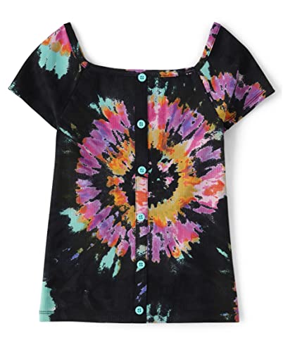 The Children's Place Girls' Short Sleeve Printed Rib Top