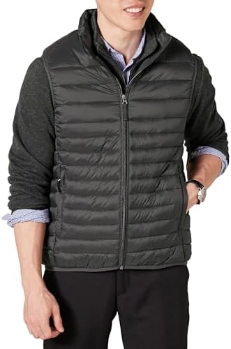 Amazon Essentials Men's Lightweight Water-Resistant Packable Puffer Gilet