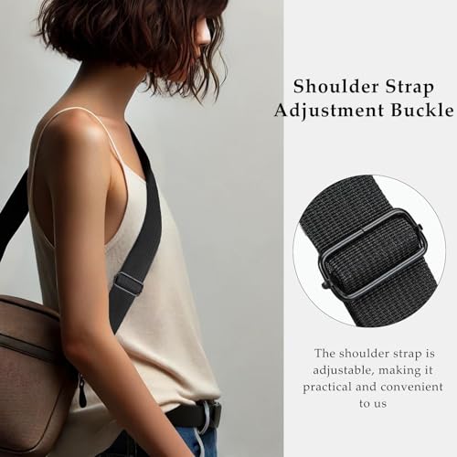 Image of 52 inch Universal Laptop Shoulder Strap Replacement - Adjustable Duffel Bag & Briefcase Belt with Comfortable Shoulder Pad and Metal Hooks