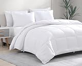 Comforter Queen Size Down Alternative Quilted Solid Comforter/Duvet Insert - Ultra Soft Hypoallergenic Bedding - Medium Warmth for All Seasons Queen Duvet Comforter - White