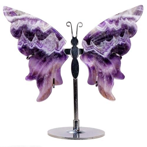 Natural Crystal Butterfly Statue Genuine Crystal Figurine Ornament, Amethyst Agate
