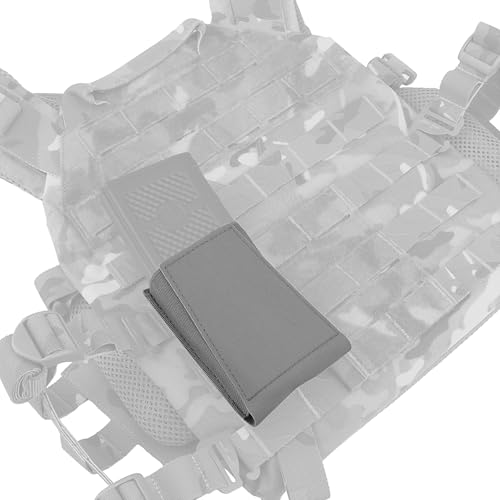 Portacargador Individual para Cartuchos de 5.56/7.62 Mm, Portacargador MOLLE con Laterales Elásticos Universales(Gray)