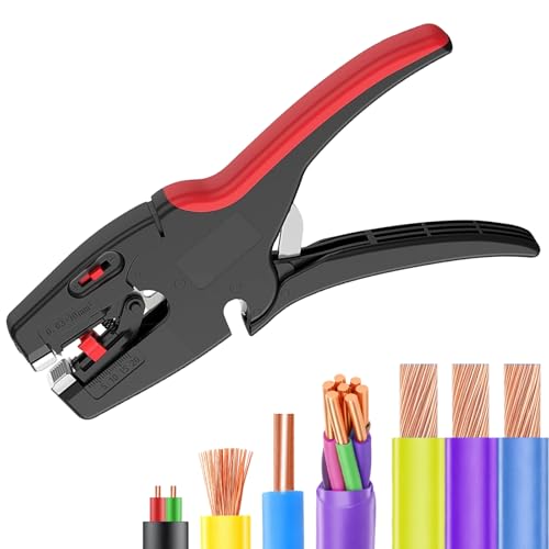 Tbintul Pelacables Automático, 2-en-1 Pelacables Electricista, Pela Cables de Electricidad con Mordazas Autoajustables, para Cables, Fibra, Alambre (0,03~10,0 mm²)