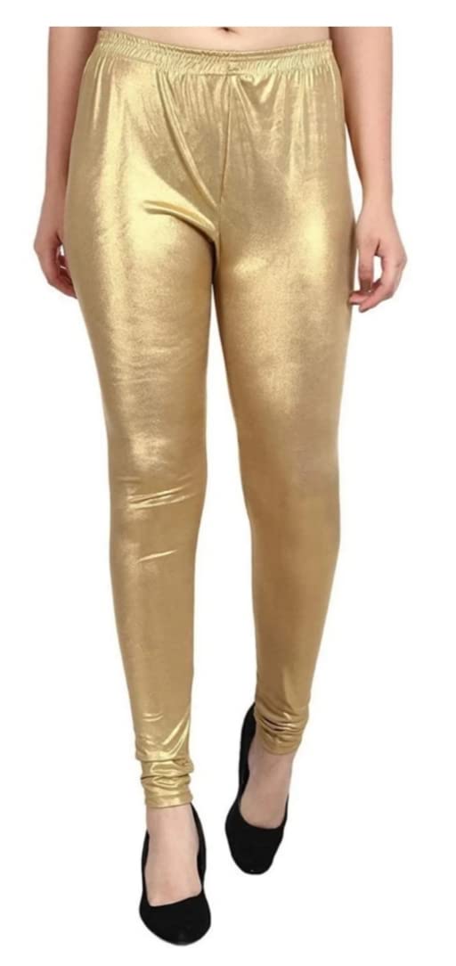 Women XL Size Golden Shimmer Legging-image-20