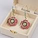 ZEshops Rose Dangle Earrings with Mixed Stone Accents, Gold-Tone Metal Trendy and Unique Women's Fashion Earrings