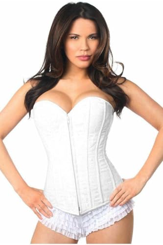 Amazon.com: Lavish White Lace Overbust Corset w/Zipper (3X