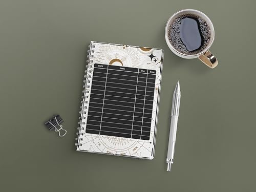 Image of zenithink Night Moon Wiro Journal Notebook | 80 gsm Paper With 350GSM Hard Cover | Unruled | Pages - 160 | A5 Size | Wiro Binding | Versatile for School, Home & Office