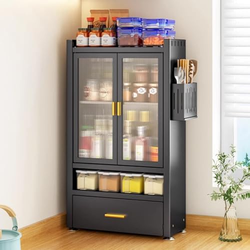Conception à double porte pour cette étagère de rangement de cuisine - 2