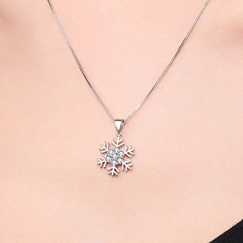 Juego de joyas de copo de nieve de plata, el regalo romántico ideal para mujer 5