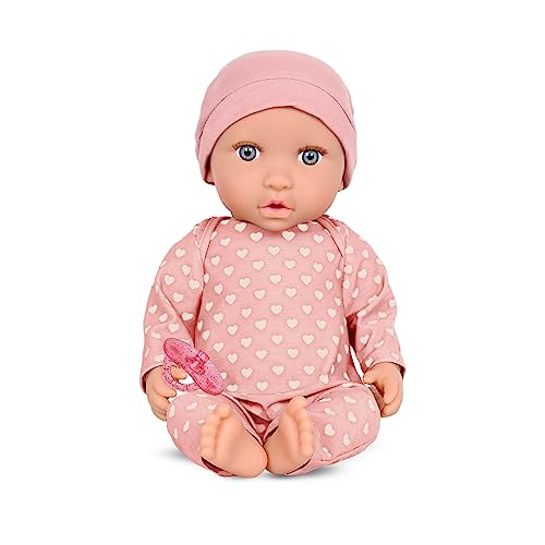 LullaBaby – 14-Inch Realistic Baby Doll – Fair Skin Tone & Gray Eyes – Soft Body & Removable Outfit – Pink Hat & Pacifier Accessories 2+ Years– Baby Doll – Pink Heart – Print Pajama by LullaBaby - Used condition - US$16.54