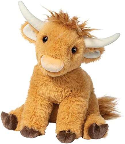 Peluche vache écossaise Douglas mini doudou marron