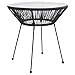 Produktbild Bussandri Exclusive - Garten-Esstisch Schwarz Ø70x74 cm Rattan und Glas