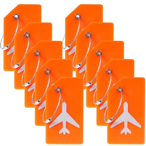 Image of Gostwo 10 Pack Silicone Luggage Tags for Suitcases, Plane Travel Essentials