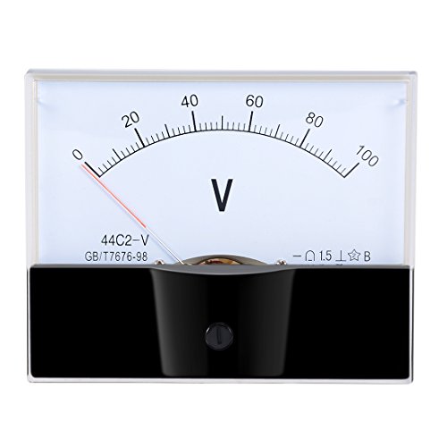 Image of uxcell DC 0-100V Analog Panel Voltage Gauge Volt Meter 44C2 1.5% Error Margin