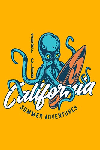Surf Club - California Summer Adventures: 110 Page, Wide Ruled 6' x 9' Blank Lined Journal