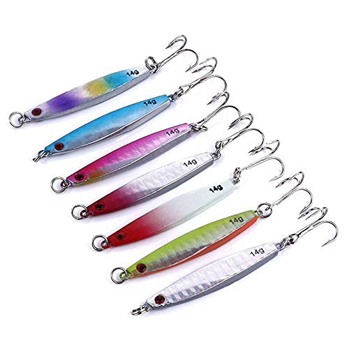 Ubersweet® Imported 2X(Heng JIA 14G Iron Plate Fishing Lead Bait Hard Metal Jig Sea Fishin D1Q7